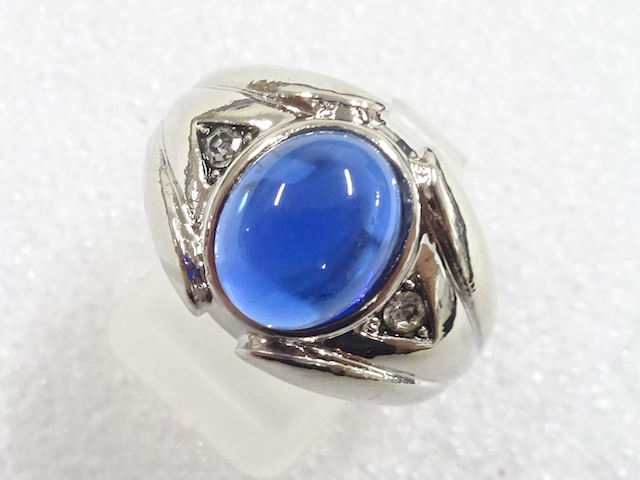 JAPANESE KIMONO / ANTIQUE COLORED STONE RING (SIZE 21)